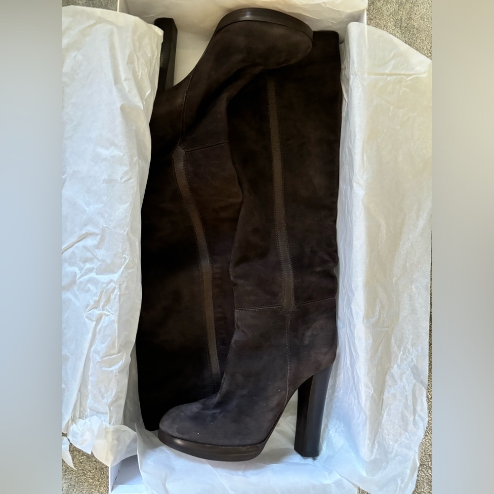 New in Box Chloe Mocha Suede Platform Boots EU38
